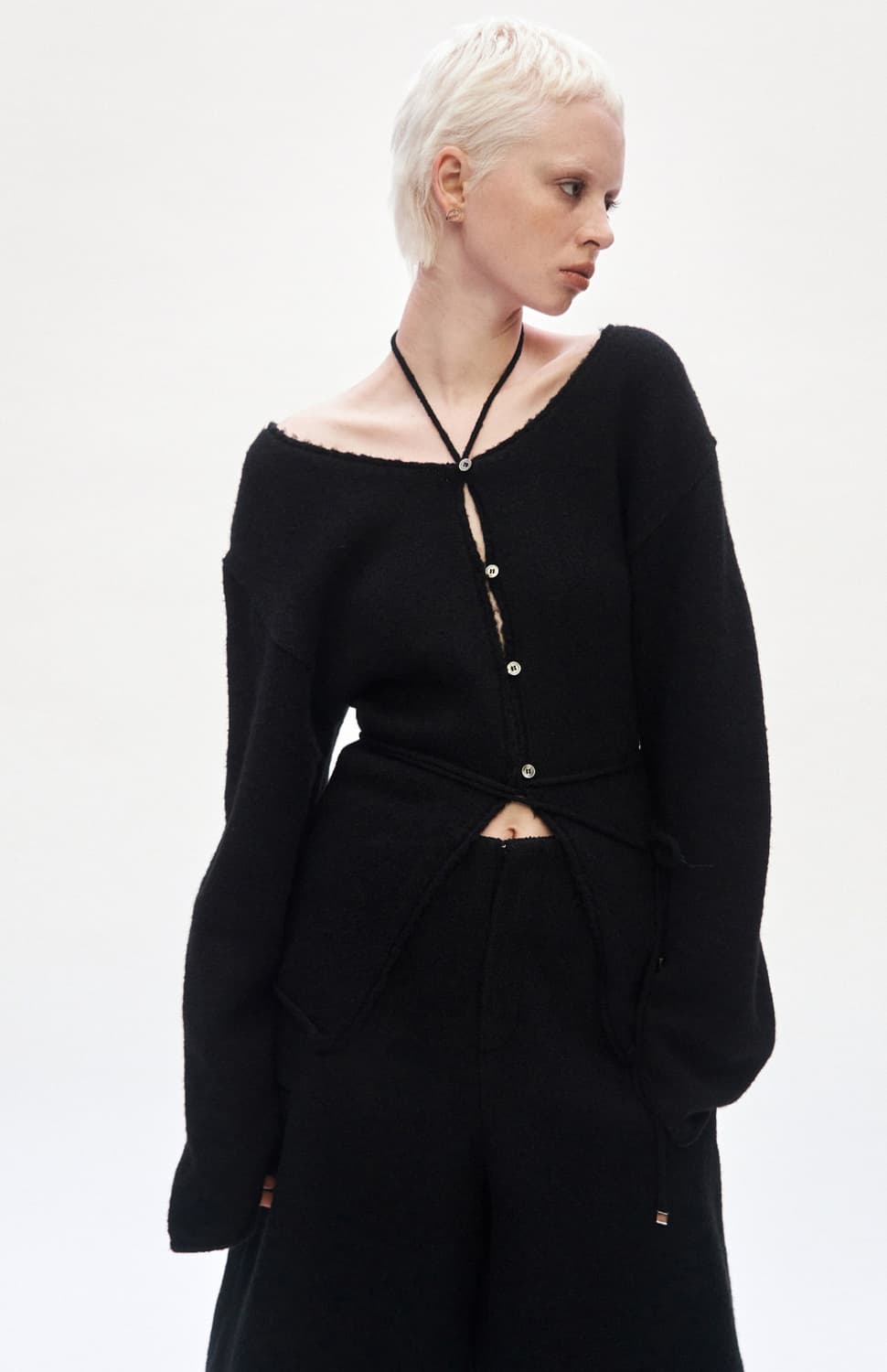 트리밍버드 2-way 스트랩 니트 투웨이 니트 블랙 상품이미지1