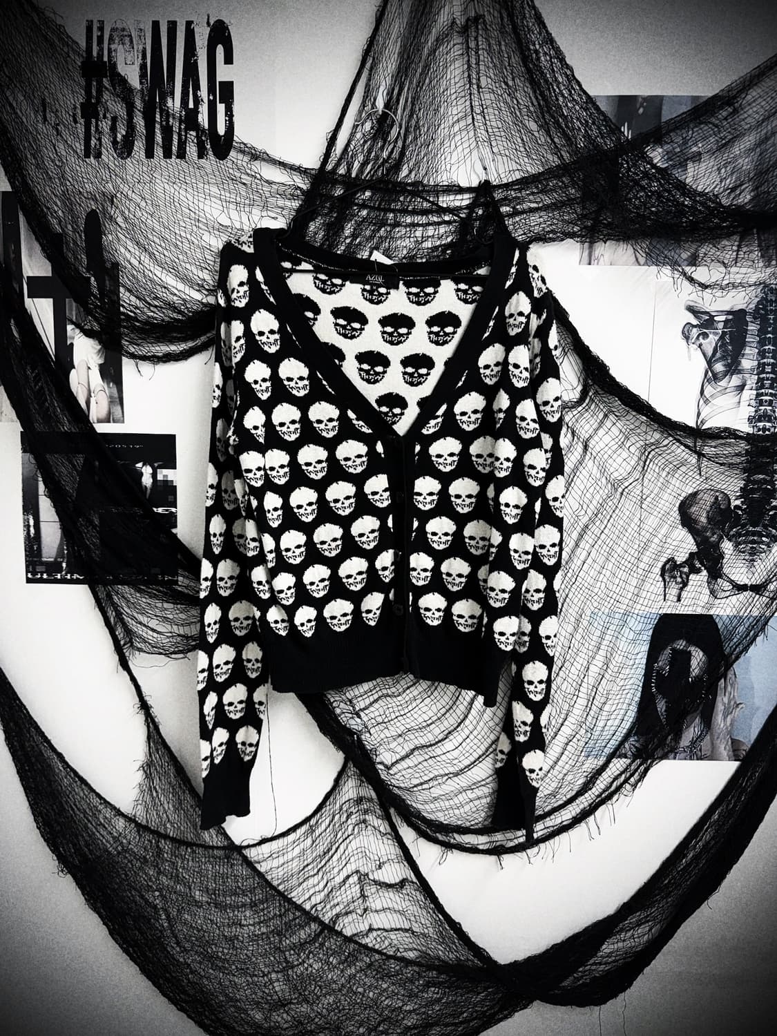Skull pattern cardigan 상품이미지1