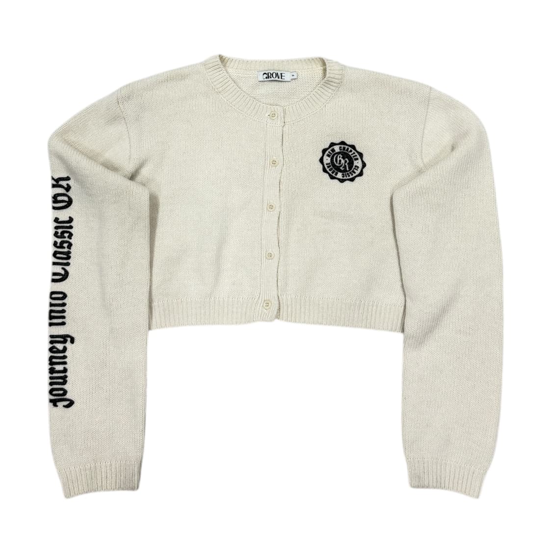 GROVE 그로브 플로스 크롭 가디건 아이보리 상품이미지1