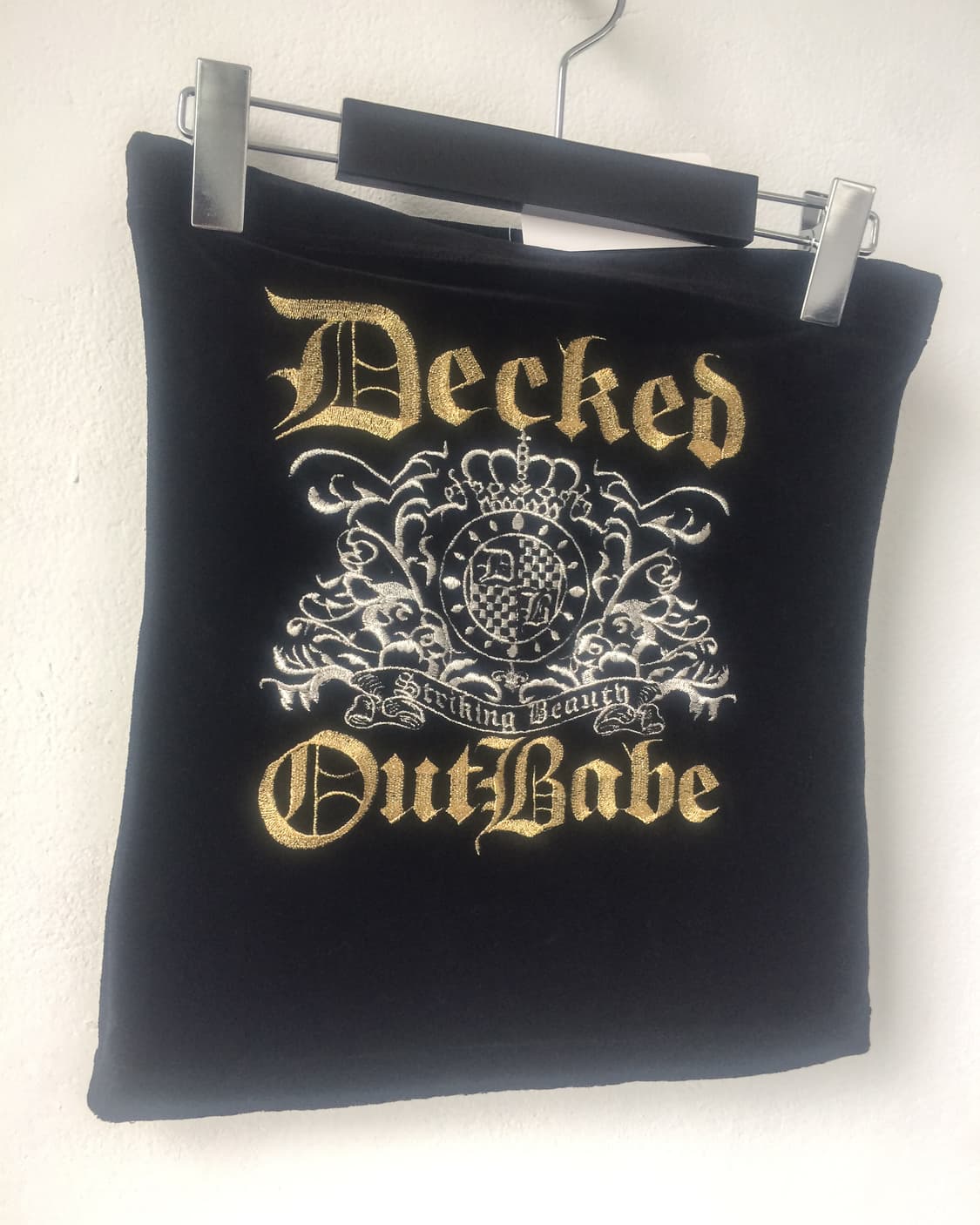 Velvet lettering tube top 상품이미지3