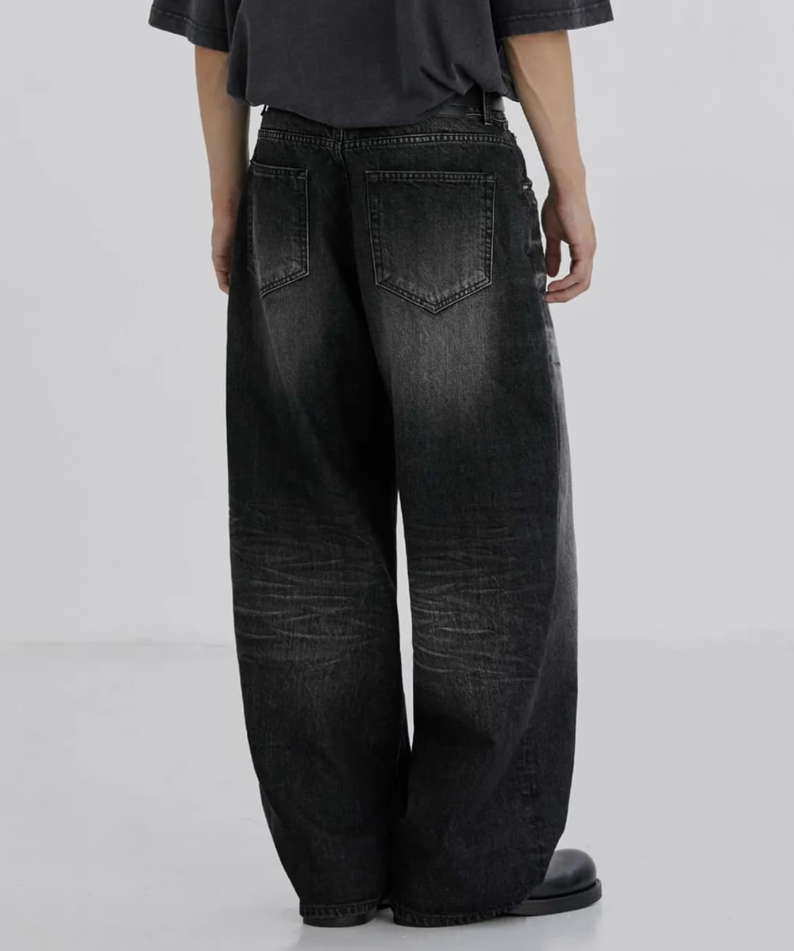 브랜디드 블랙 와이드 데님 팬츠 청바지 34 상품이미지2