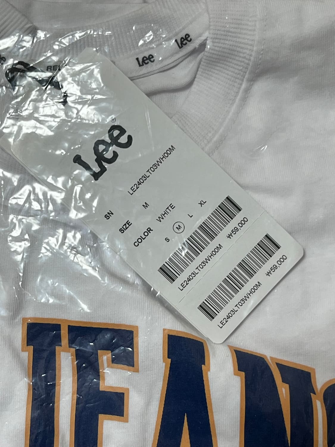 [새상품] M) Lee 리 진스 그래픽 긴팔 티셔츠 화이트 상품이미지5