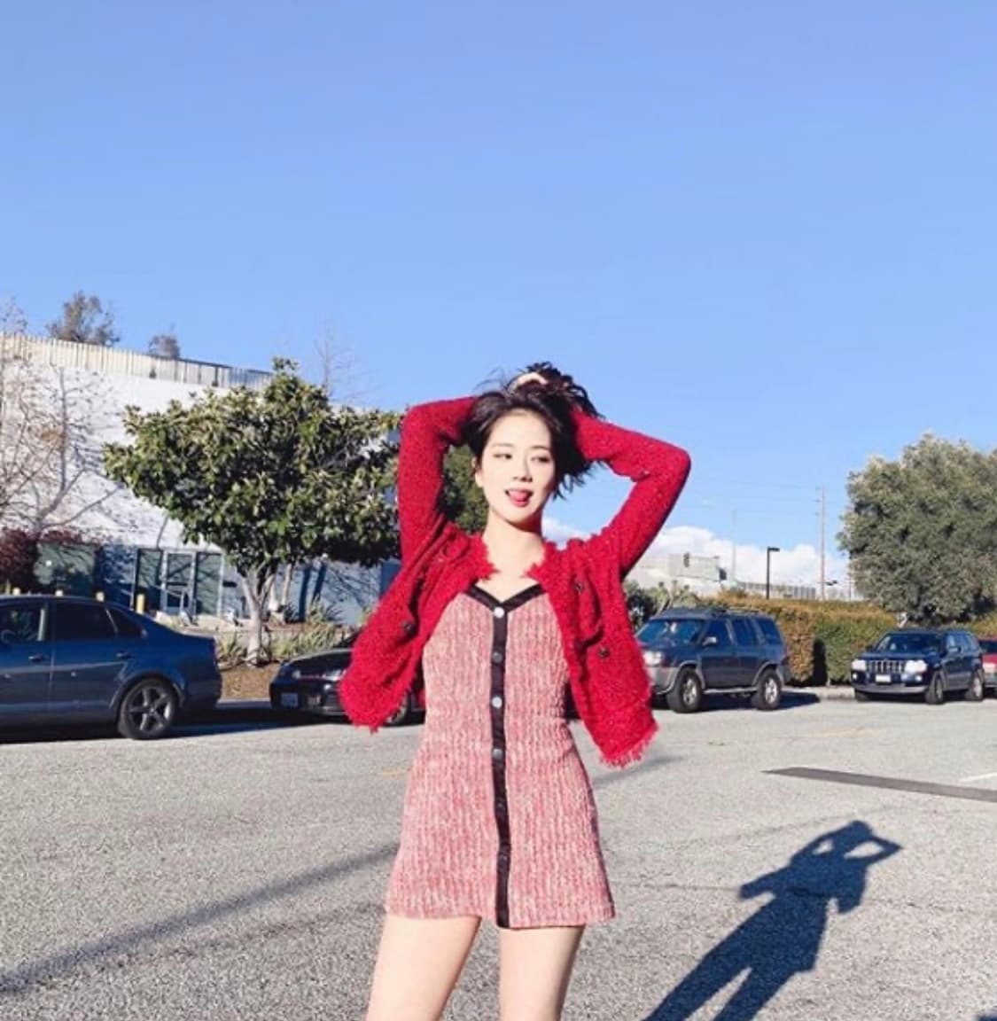 마쥬 블랙핑크 지수 트위드 점프수트 드레스 원피스 1 상품이미지5