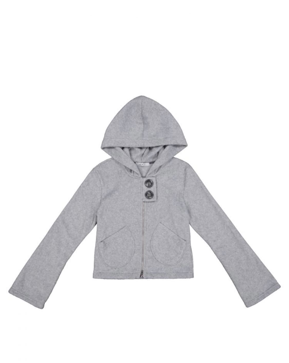 KUL 큘 포켓 플리스 후디 자켓 그레이 빅버튼 상품이미지1