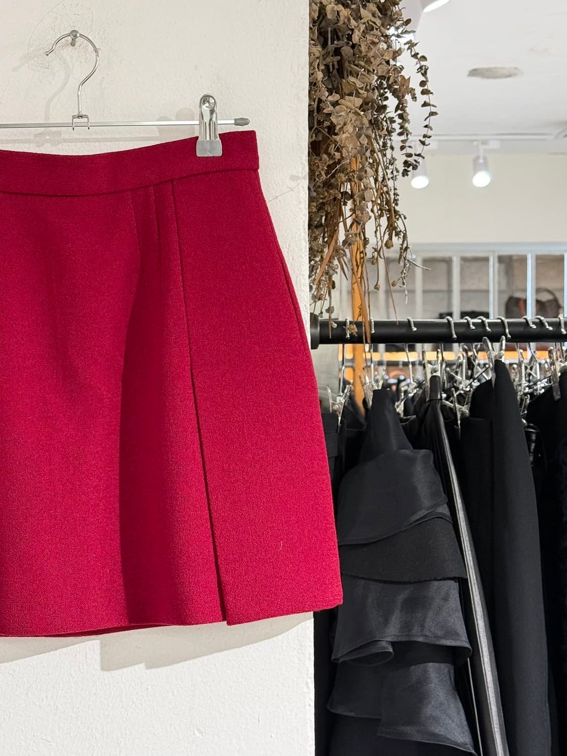 프라다 레드 라나버진울 미니 스커트 상품이미지3