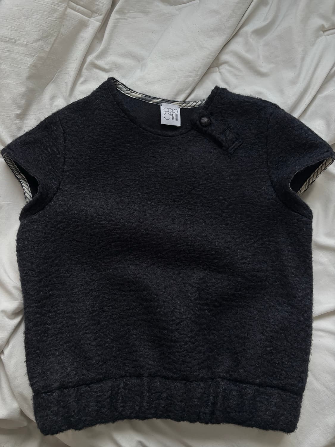 콜로신스 반팔 니트Grandmas Button Knit Vest Navy 상품이미지2