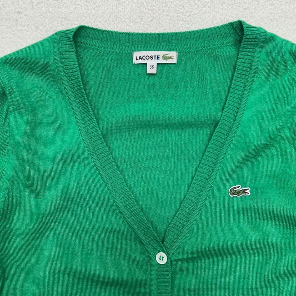 라코스테 그린 브이넥 가디건 36 상품이미지4
