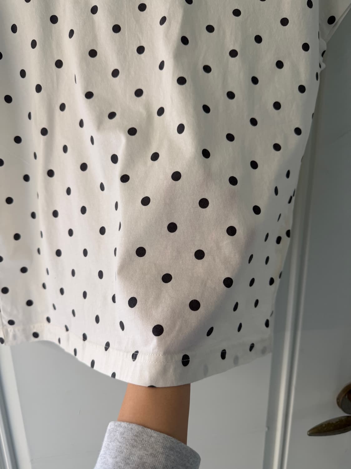 일본빈티지 코튼 도트 반팔티 상품이미지7