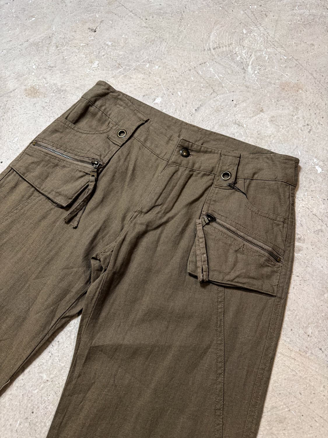 Brown Zip Cargo flare pants 상품이미지2