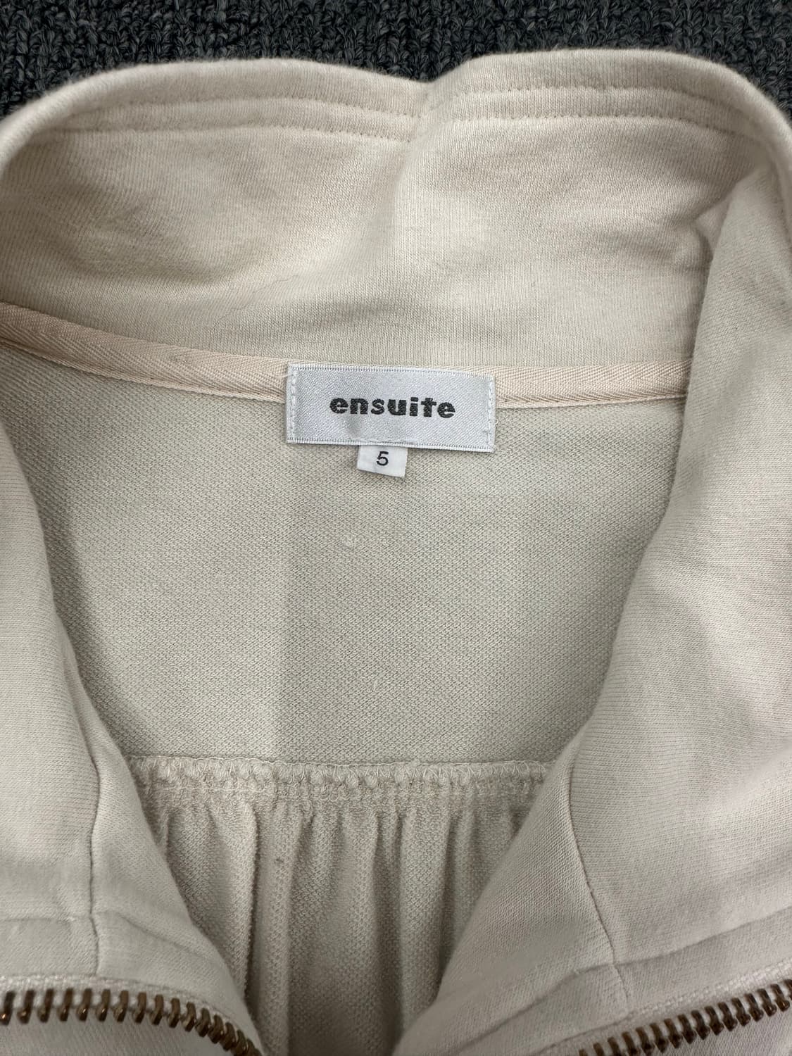 5)Japanese vintage 여성 셔링 디테일 아이보리 집업 자켓 상품이미지3