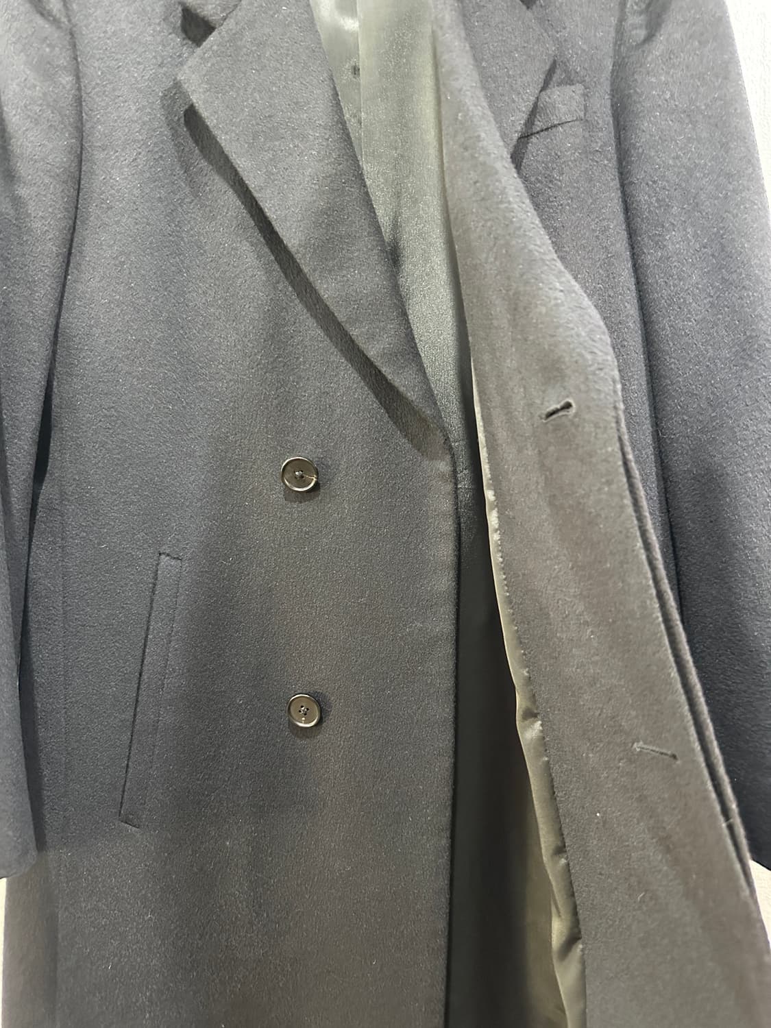 시스템옴므 캐시미어100 다크네이비 롱코트 상품이미지2