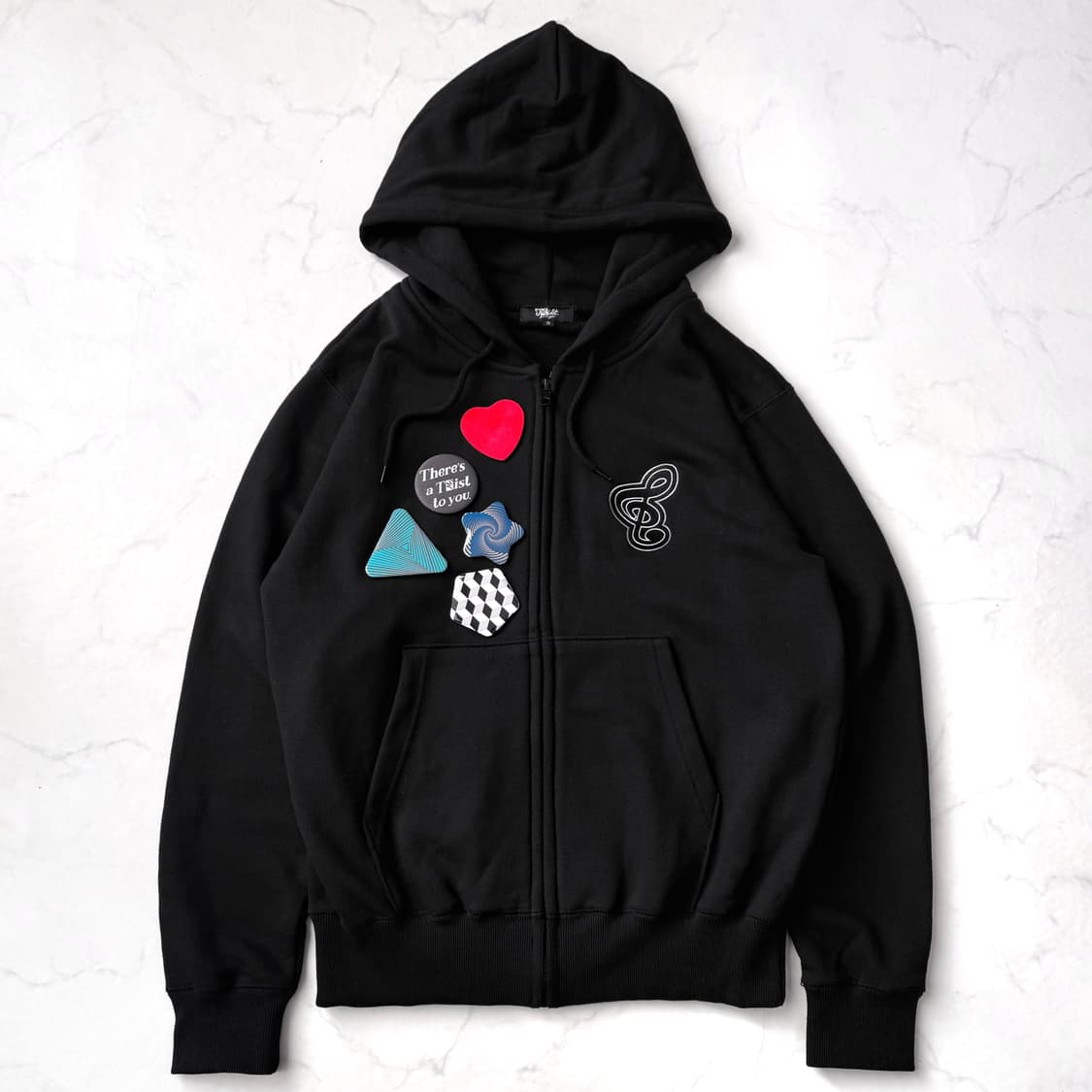 TΣist Multi Badge Zip Hoodie/black 상품이미지1