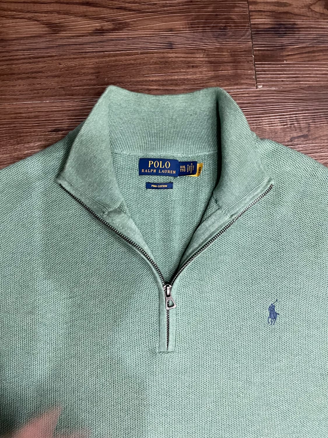 폴로 랄프로렌 피마코튼 하프집업 반집업 니트 민트 상품이미지1