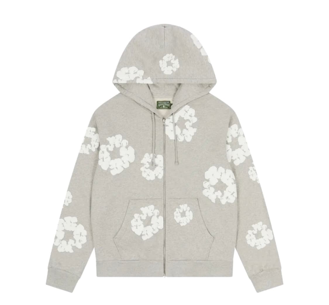 (M) 데님티어스 코튼 후드 집업 그레이 새제품 상품이미지1