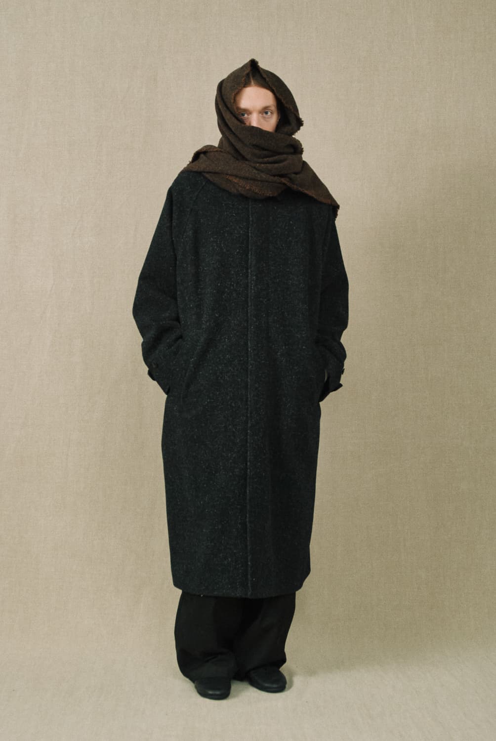 [OS] 요코 사카모토 wool long scarf 브라운 상품이미지5