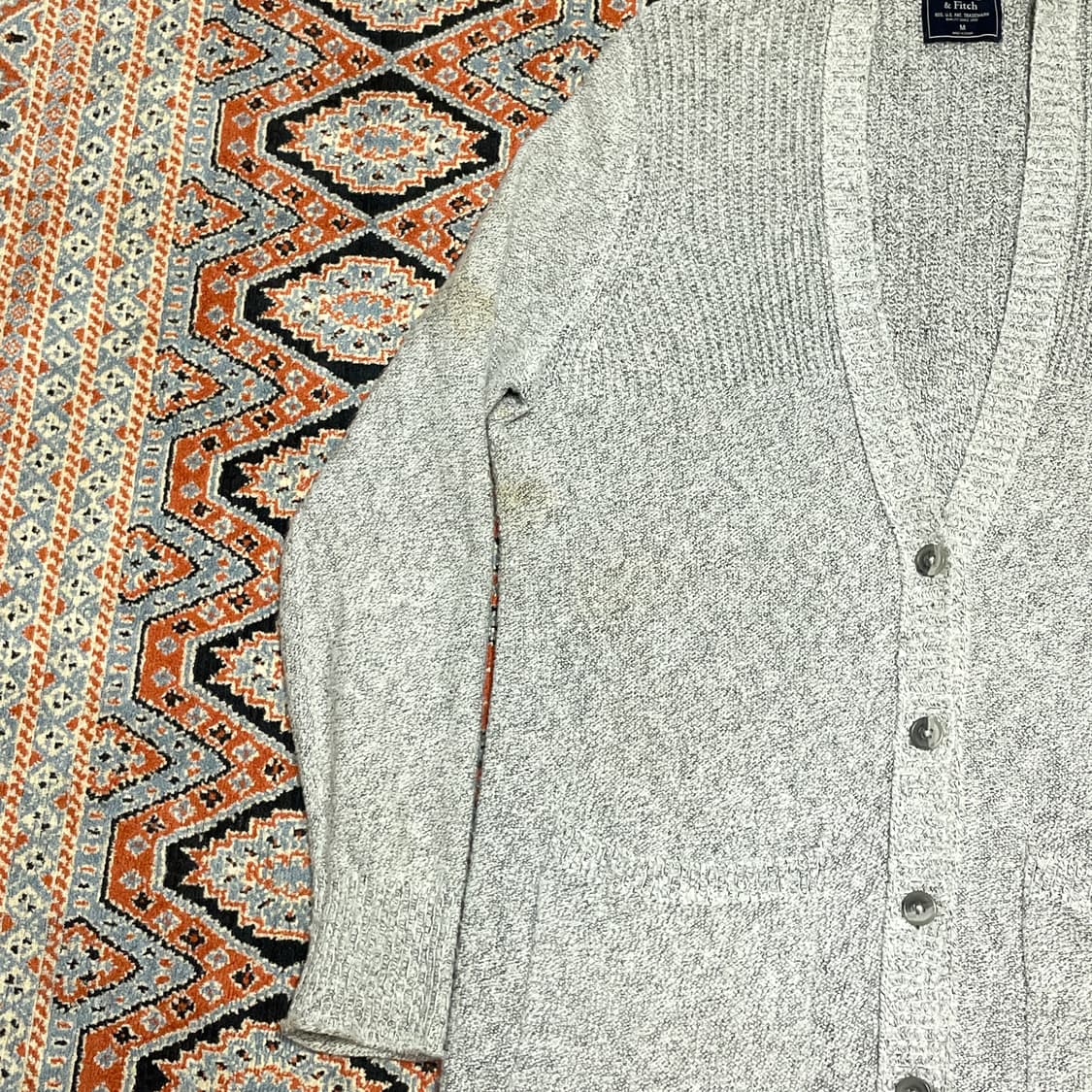 아베크롬비 오트밀 울 가디건 남성M 상품이미지3