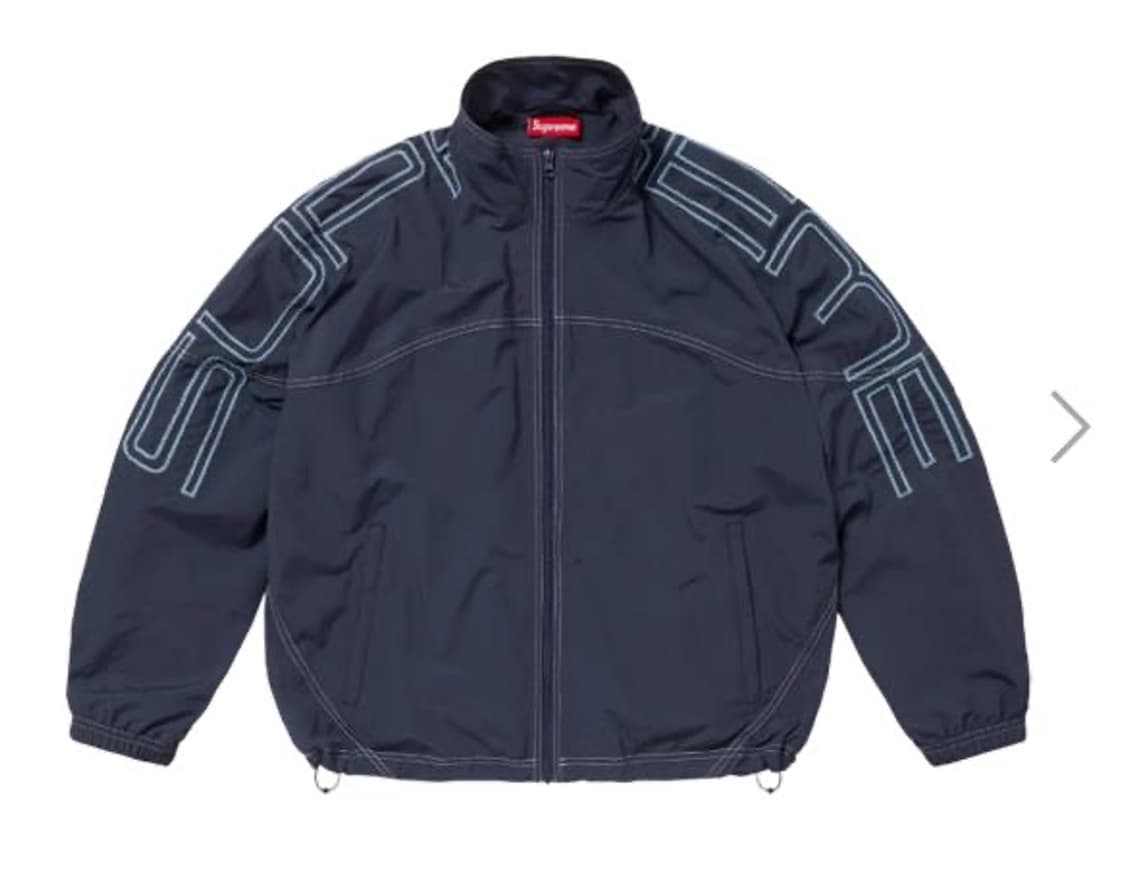 슈프림 스펠아웃 자수 트랙 자켓 네이비 25SS 상품이미지1