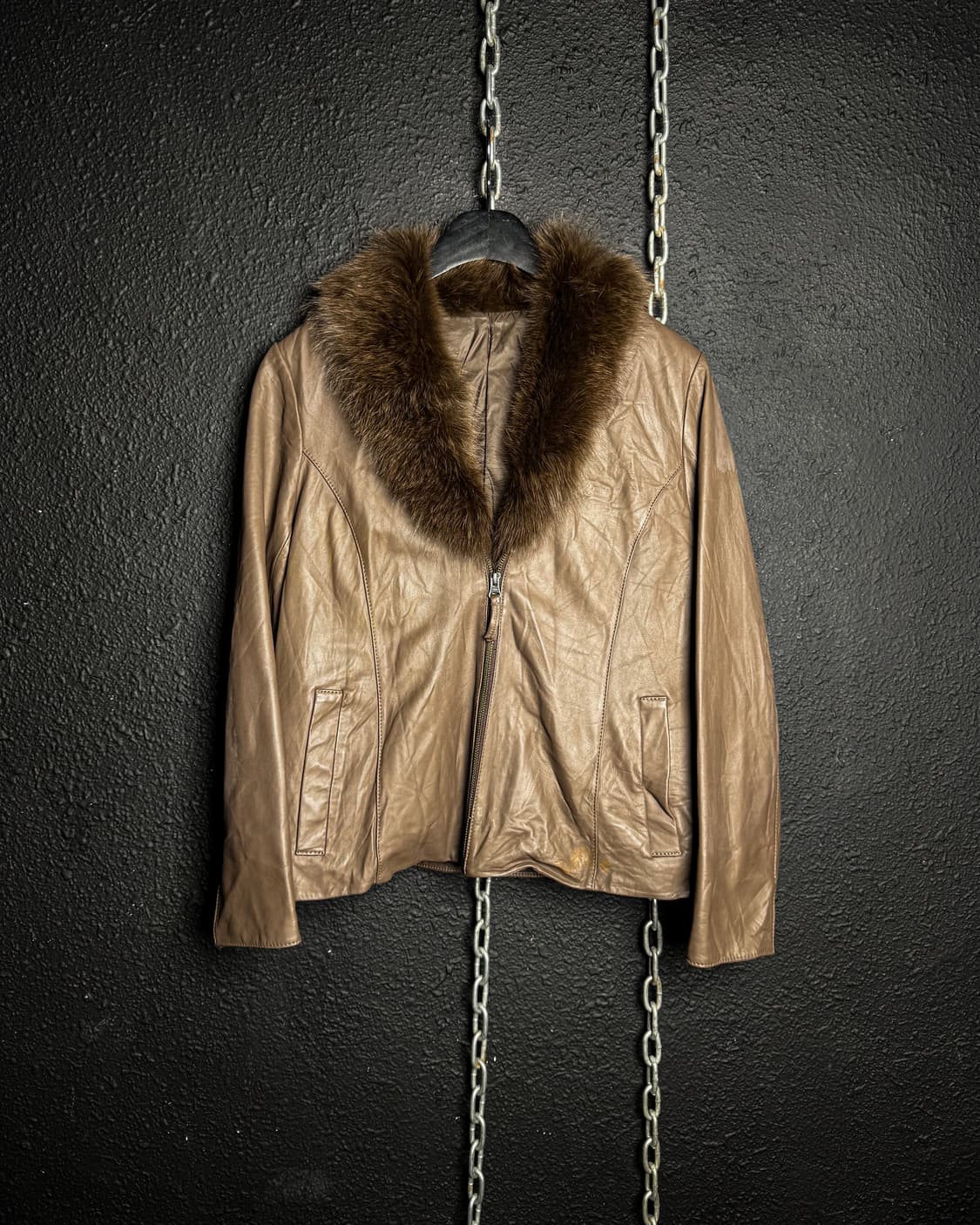 Sheep leather Fur Collar Jacket 상품이미지1
