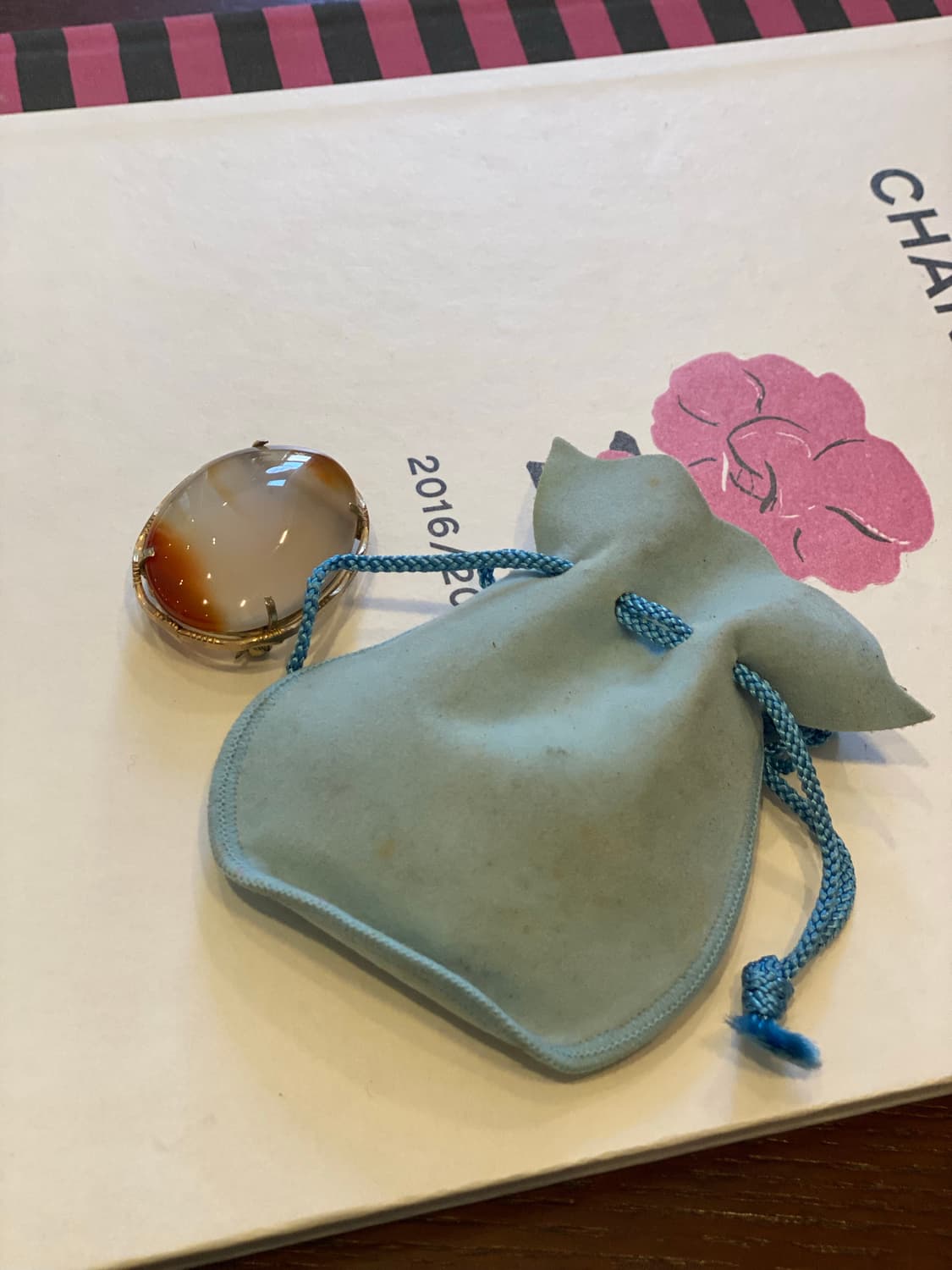 천연 마노석 빈티지 팬던트 겸 브로치 상품이미지4