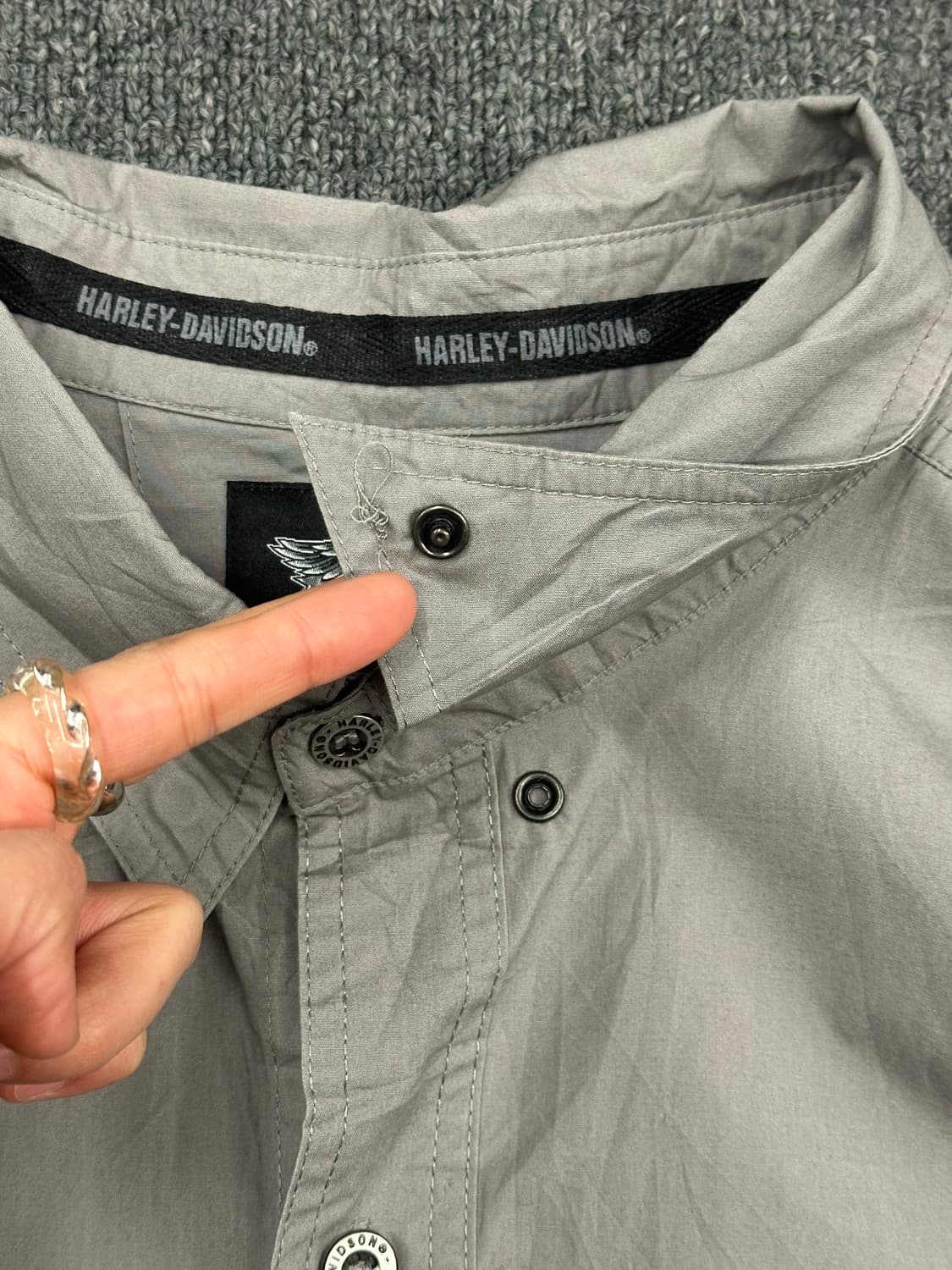 2XL)할리데이비슨 빈티지 프린팅 그레이 반팔셔츠 상품이미지5