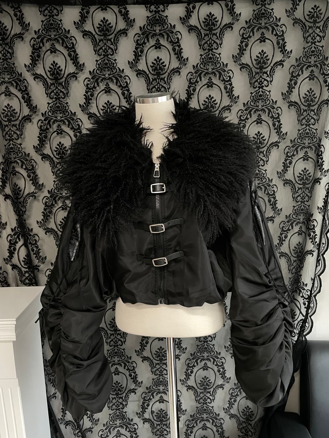 퍼 버클 셔링 크롭 패딩 상품이미지5