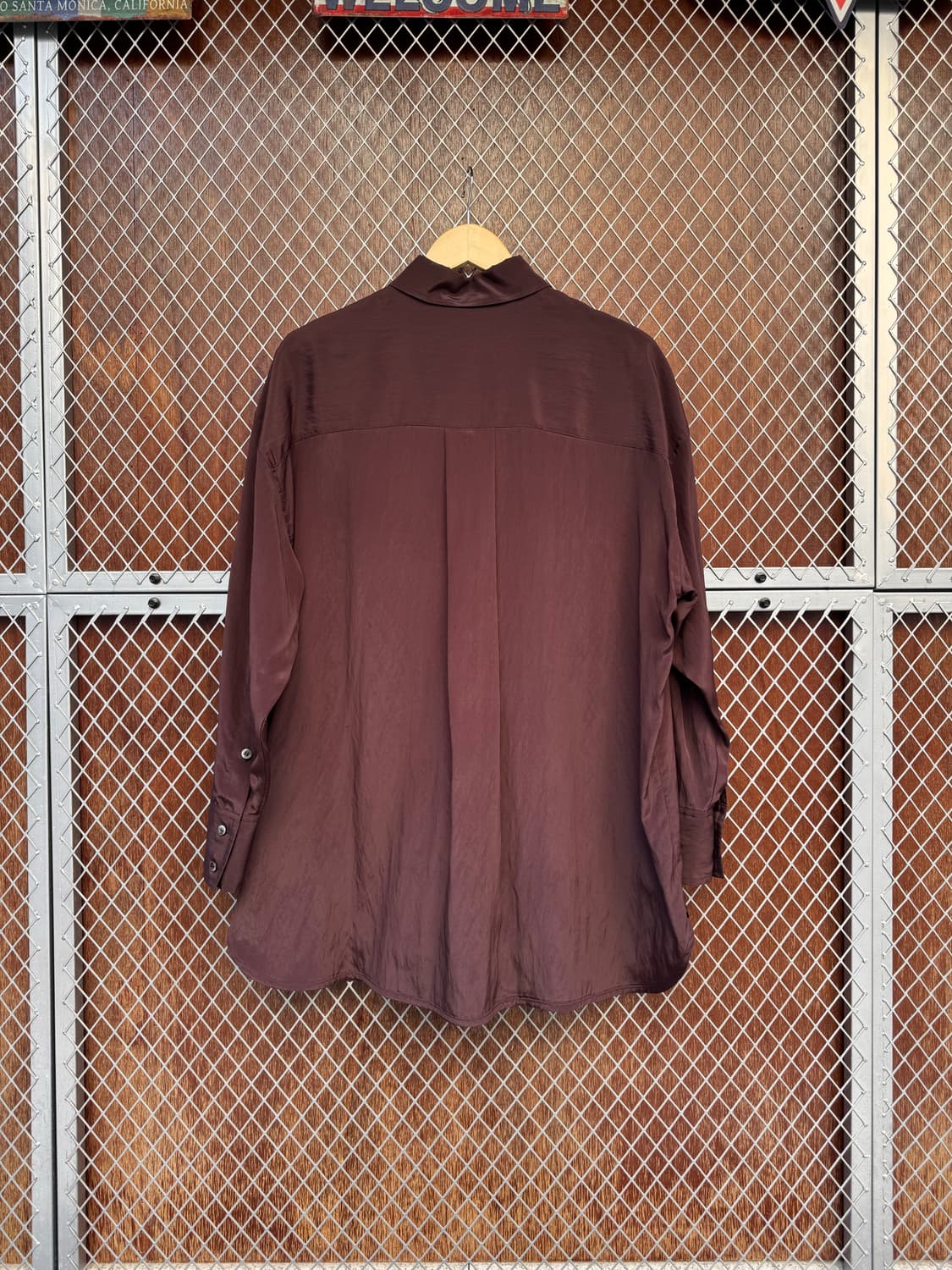 ORR 오르 새틴 브라운 루즈핏 셔츠 블라우스 M 상품이미지4