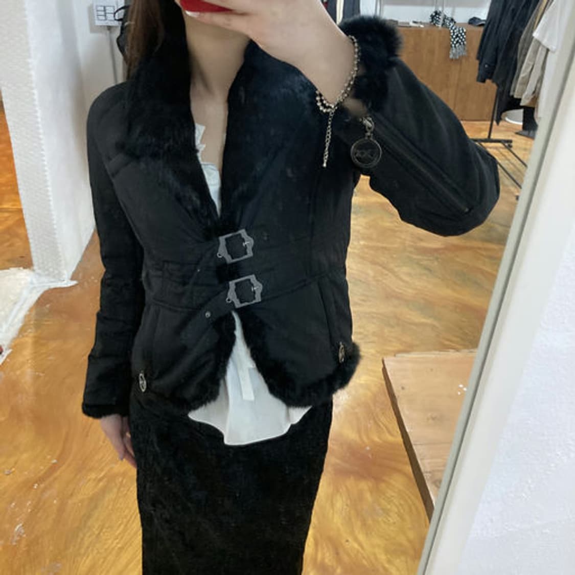 크리스찬 디올(Christian Dior) 퍼 트리밍 다운 숏 패딩 자켓 상품이미지10