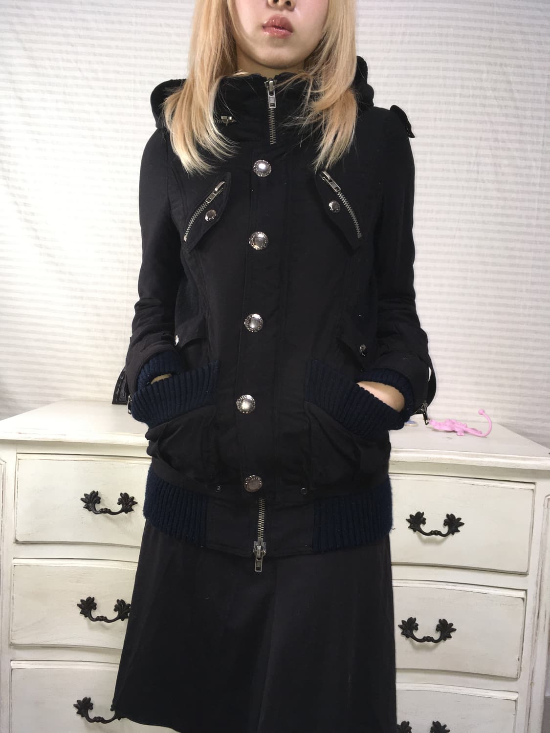 jpn vintage black y2k pocket jumper 상품이미지3