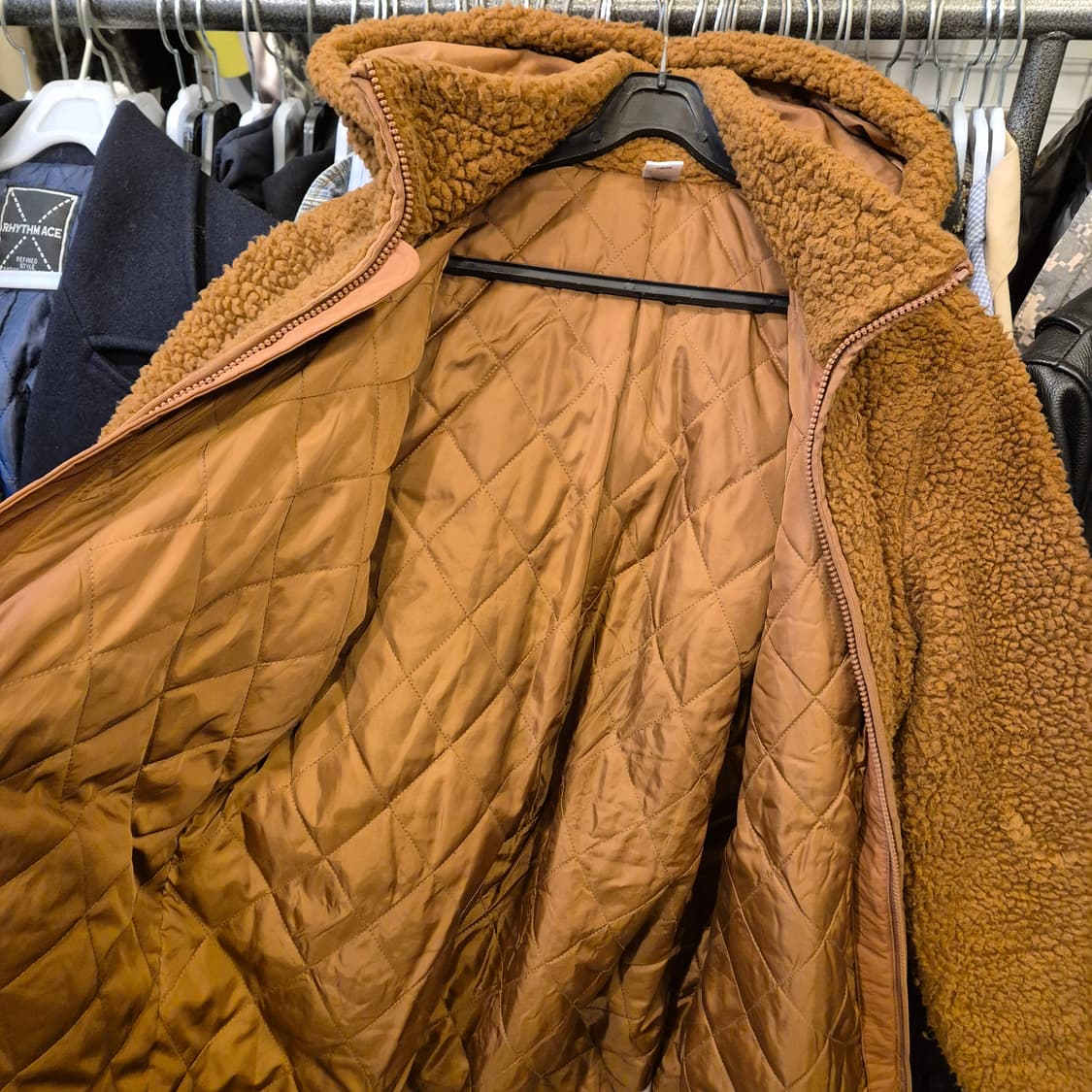 여성-M 리복 브라운 롱 후리스자켓 상품이미지7