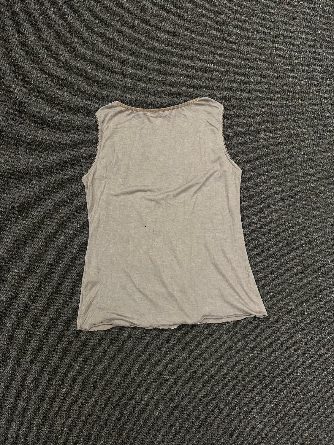 M)Japanese vintage 여성 레이스 디테일 브라운 나시 상품이미지6
