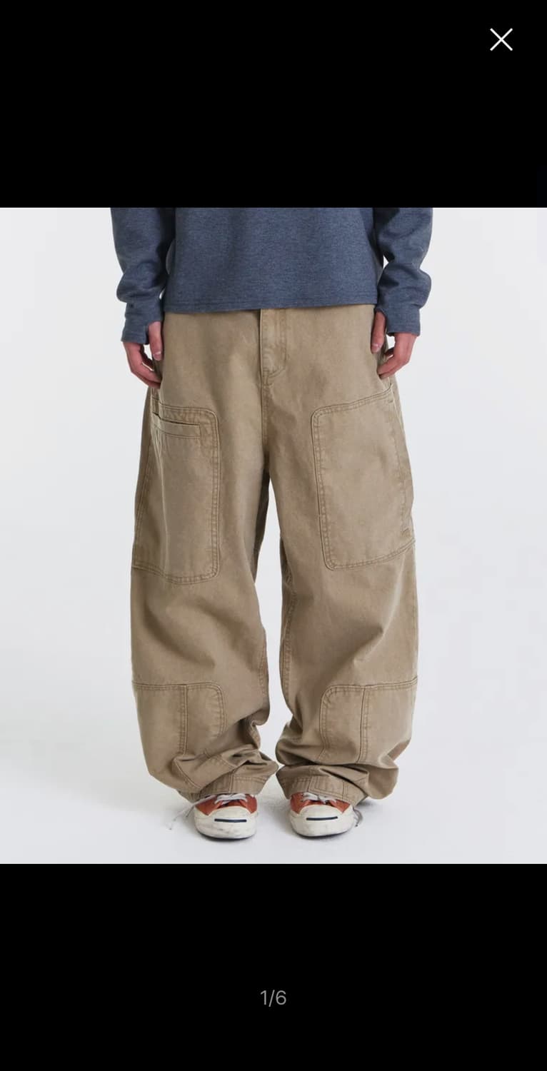 기철 Asym Vintage Cargo Pants (Washed Beig 상품이미지1