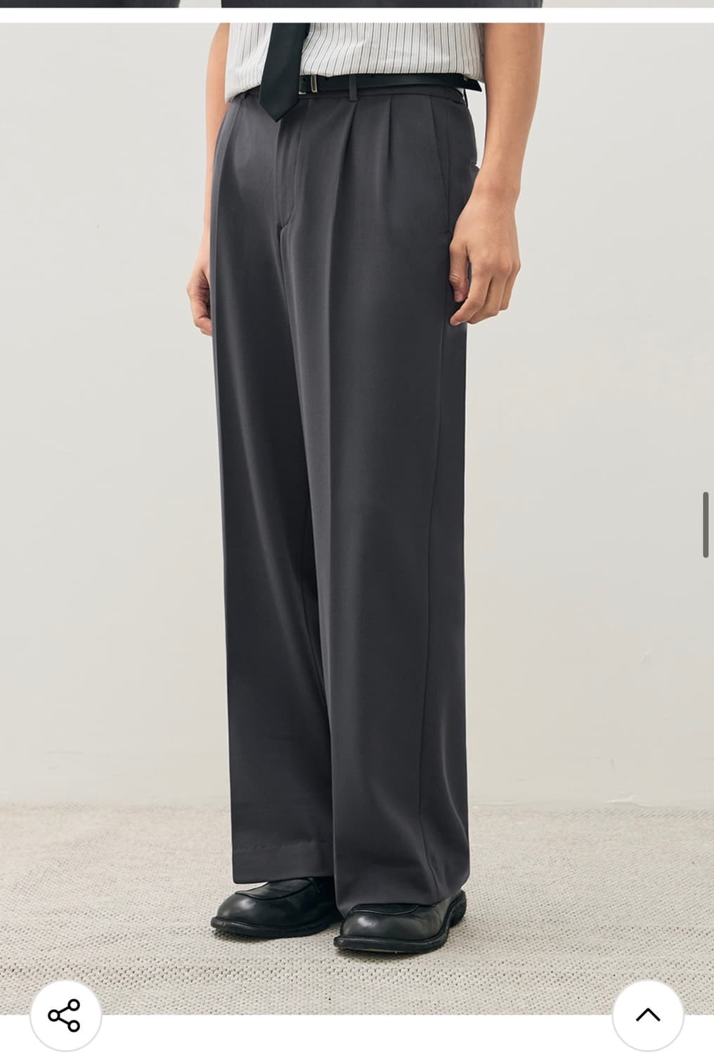 (XL) 드로우핏 투턱 밴딩 와이드 슬랙스 [BLUE GREY] 판매 상품이미지6