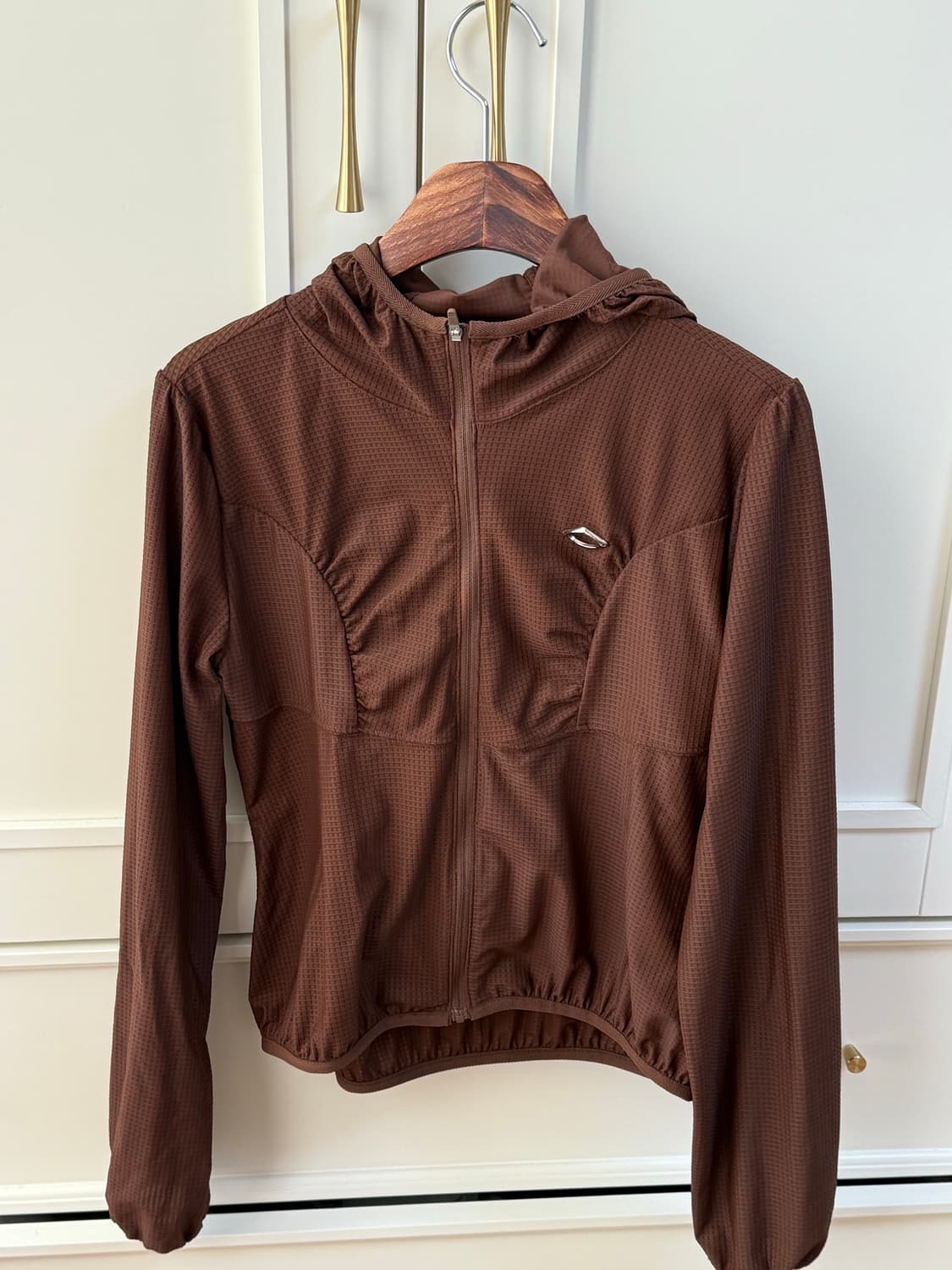 미스치프 후디드 와플 집업 브라운 상품이미지2