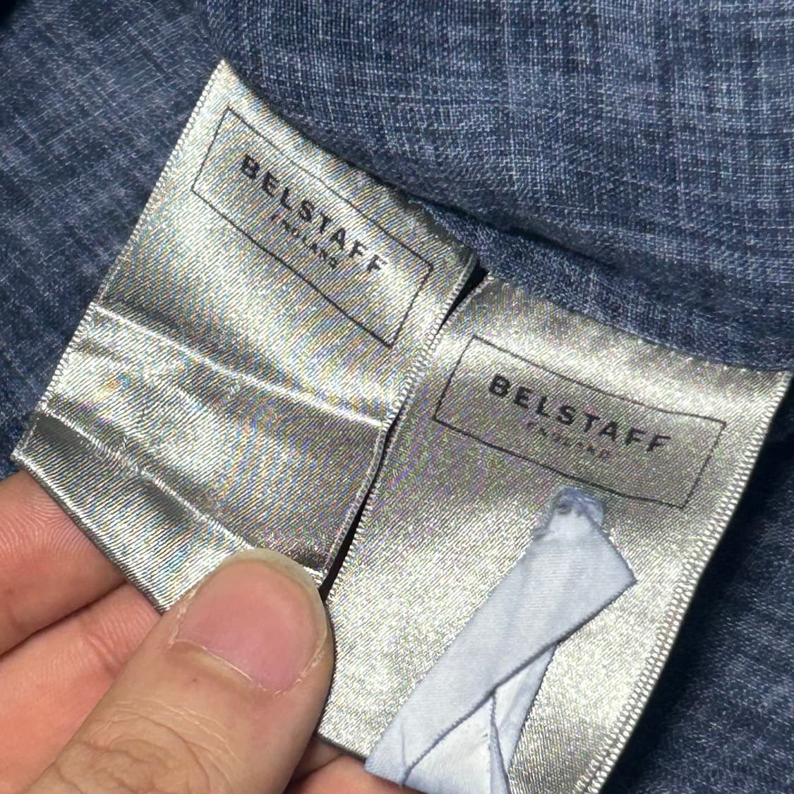 M 벨스타프 사선 포켓 네이비 워싱 린넨 셔츠  상품이미지6