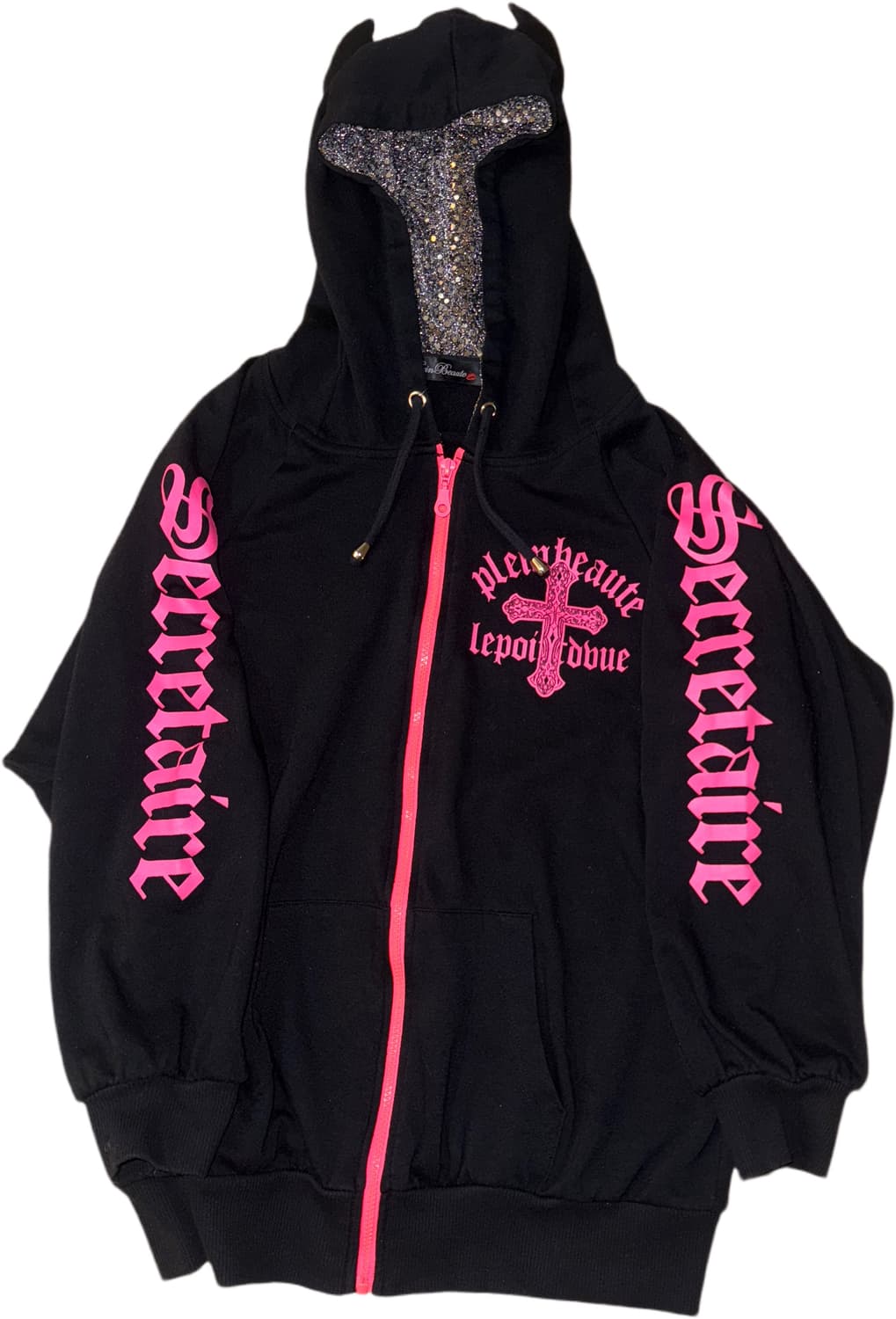 Plein BeauteY2K 갸루 악마 블랙핑크 후드 집업 상품이미지1