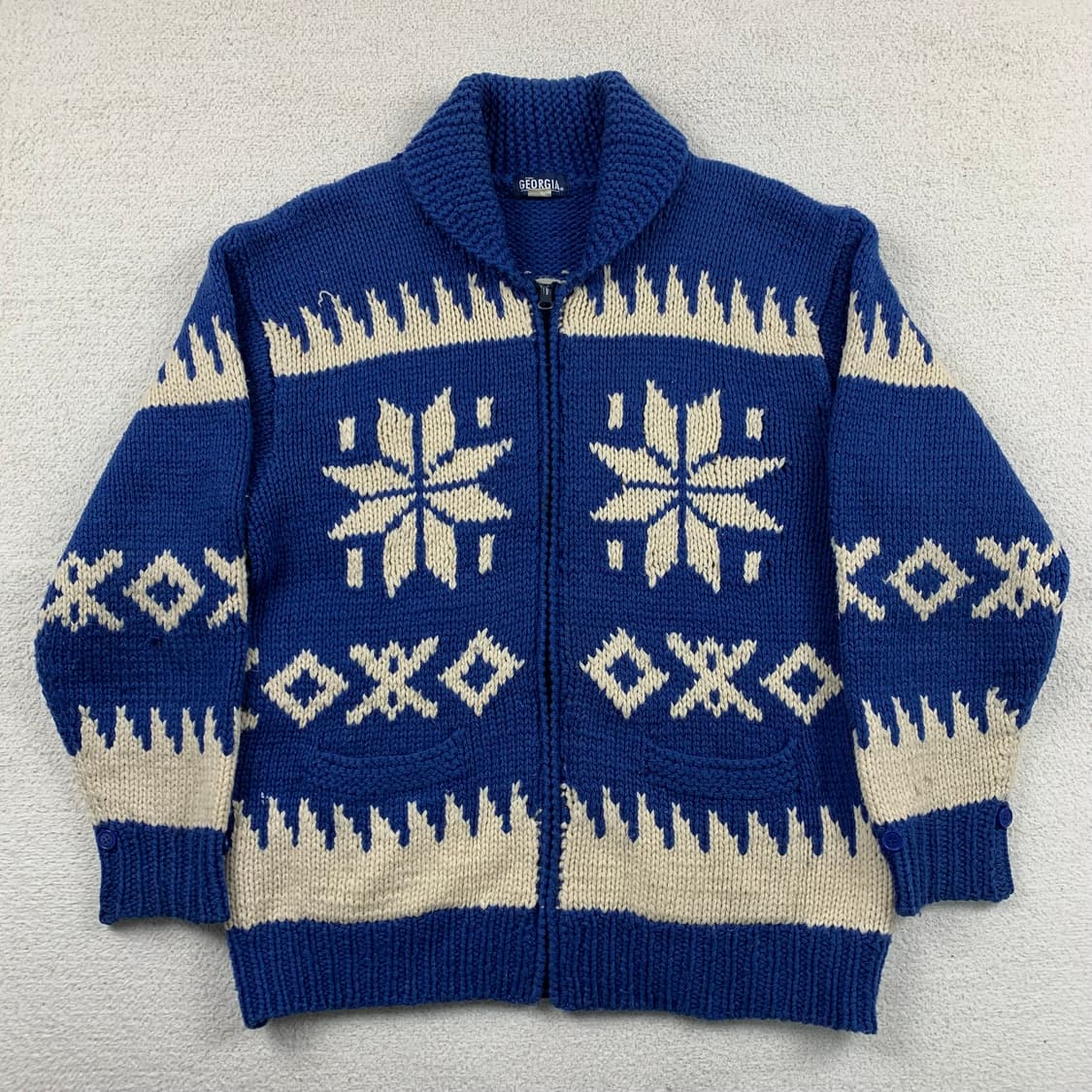 일본빈티지 GEORGIA 조지아 헤비울 코위찬 가디건 상품이미지1