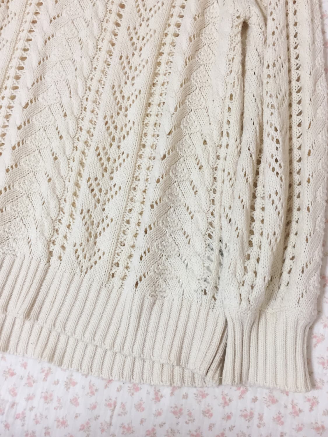 빈티지 모리걸 어스뮤직 아이보리 레이스 니트 상품이미지3