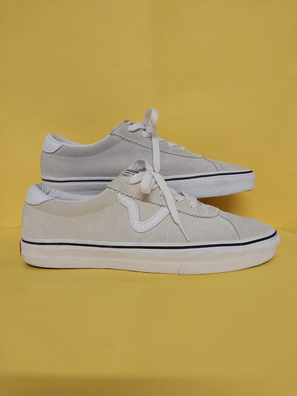 남성 반스 스포츠 스웨이드 아이보리 스니커즈, 운동화 (275) 상품이미지3