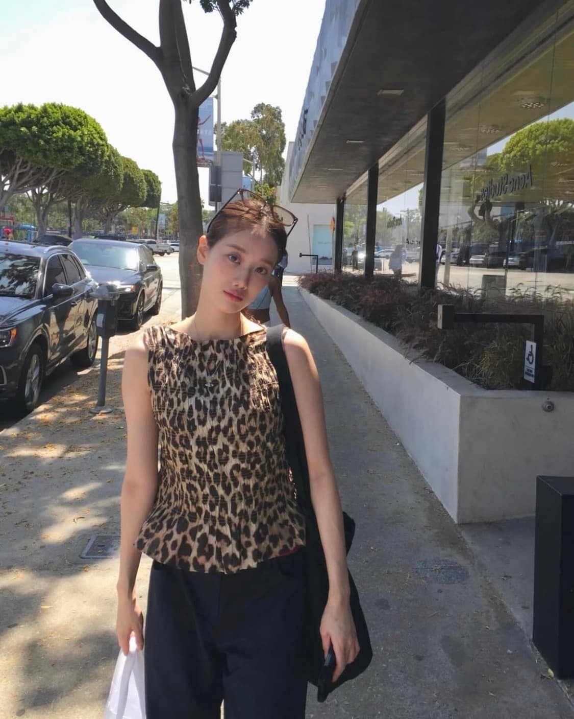 H&M 레오파드 민소매 탑 새상품 상품이미지1