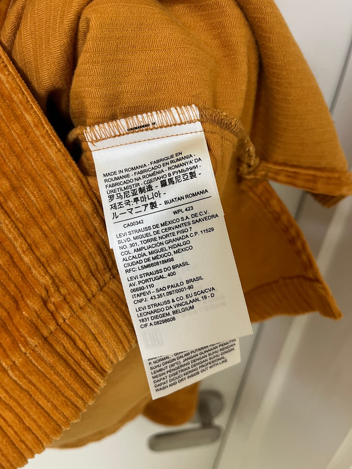 리바이스빈티지클로딩 Lvc Cord Shirt Golden Oak M 상품이미지7