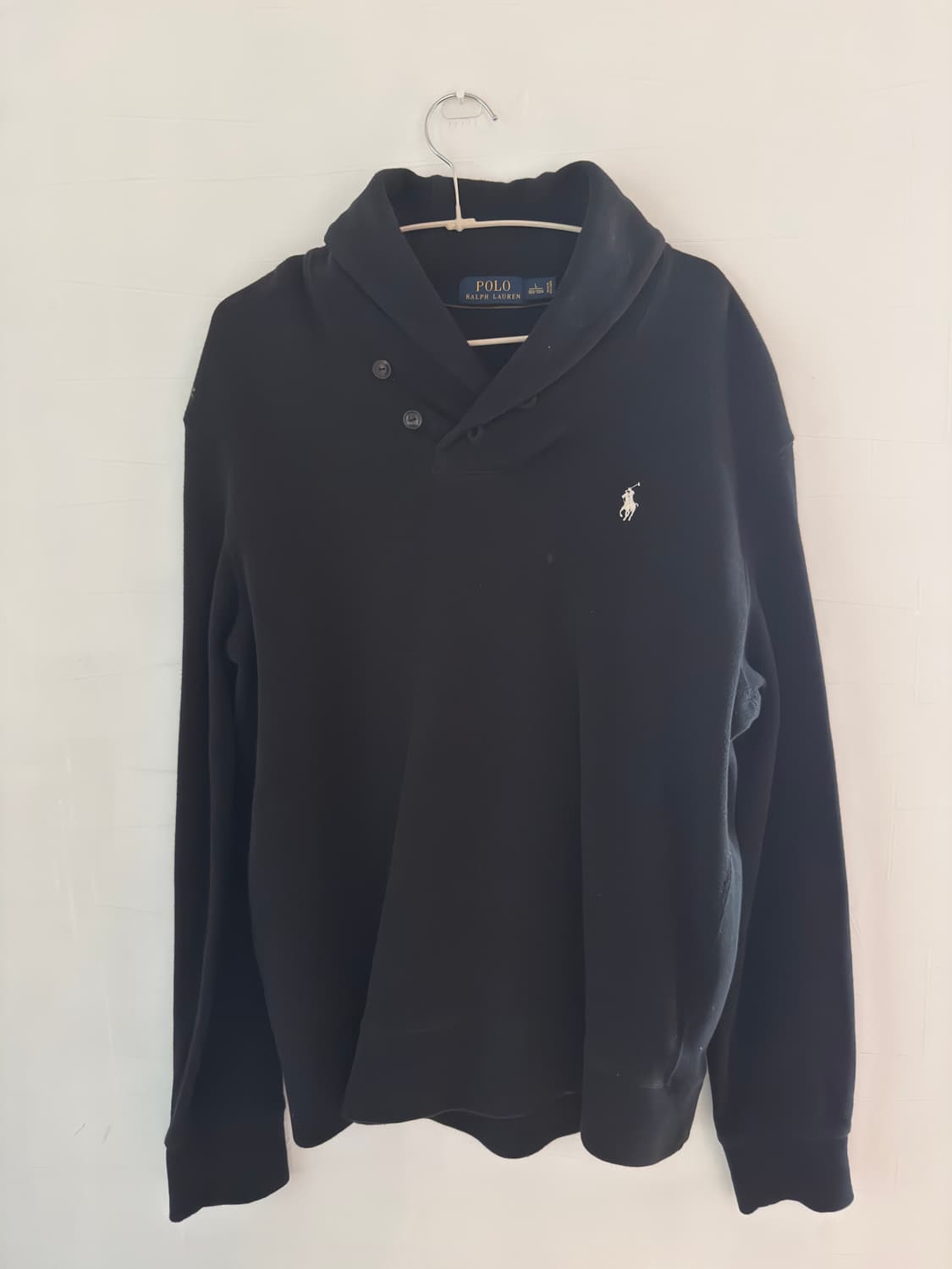폴로 랄프로렌 숄칼라 니트 블랙 L 상품이미지1