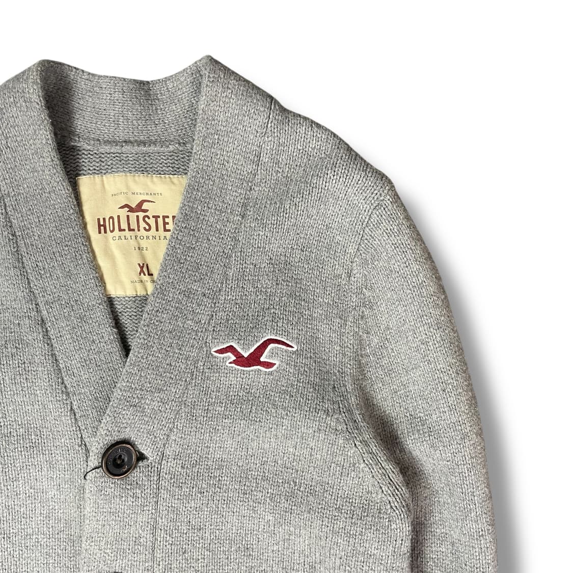 홀리스터 레드로고 00s 그레이 스웨터 가디건 XL 상품이미지3
