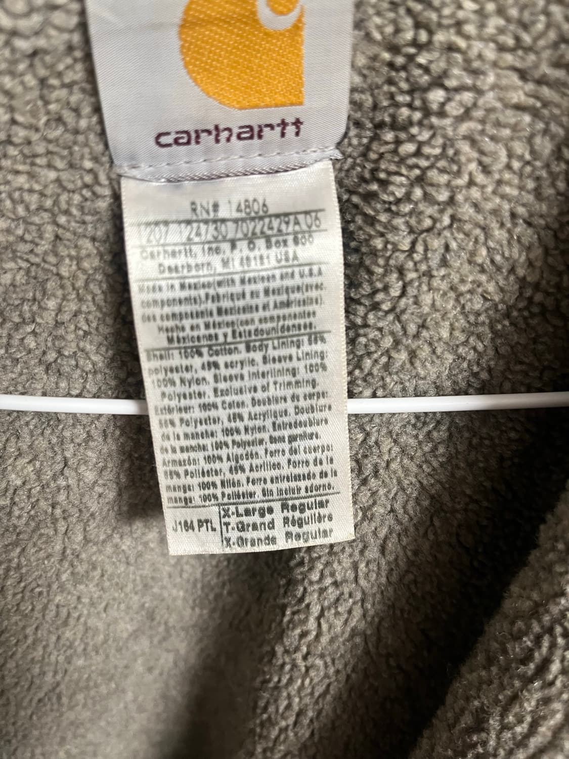 칼하트 워크자켓 J164 PTL XL 상품이미지4