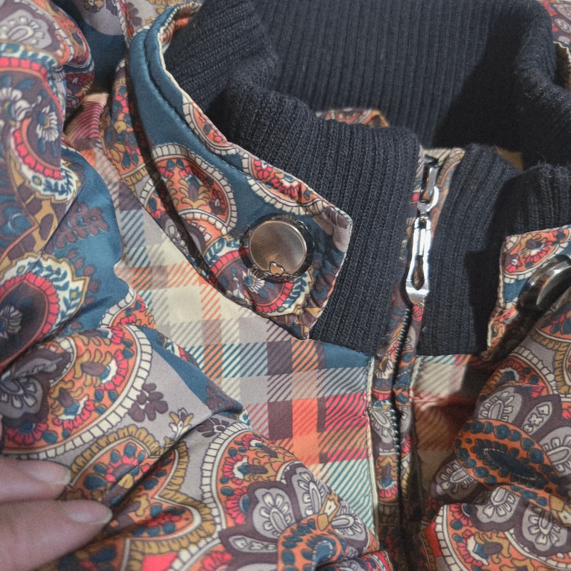 체크 패턴 벨트 유니크 패딩  코트 상품이미지9