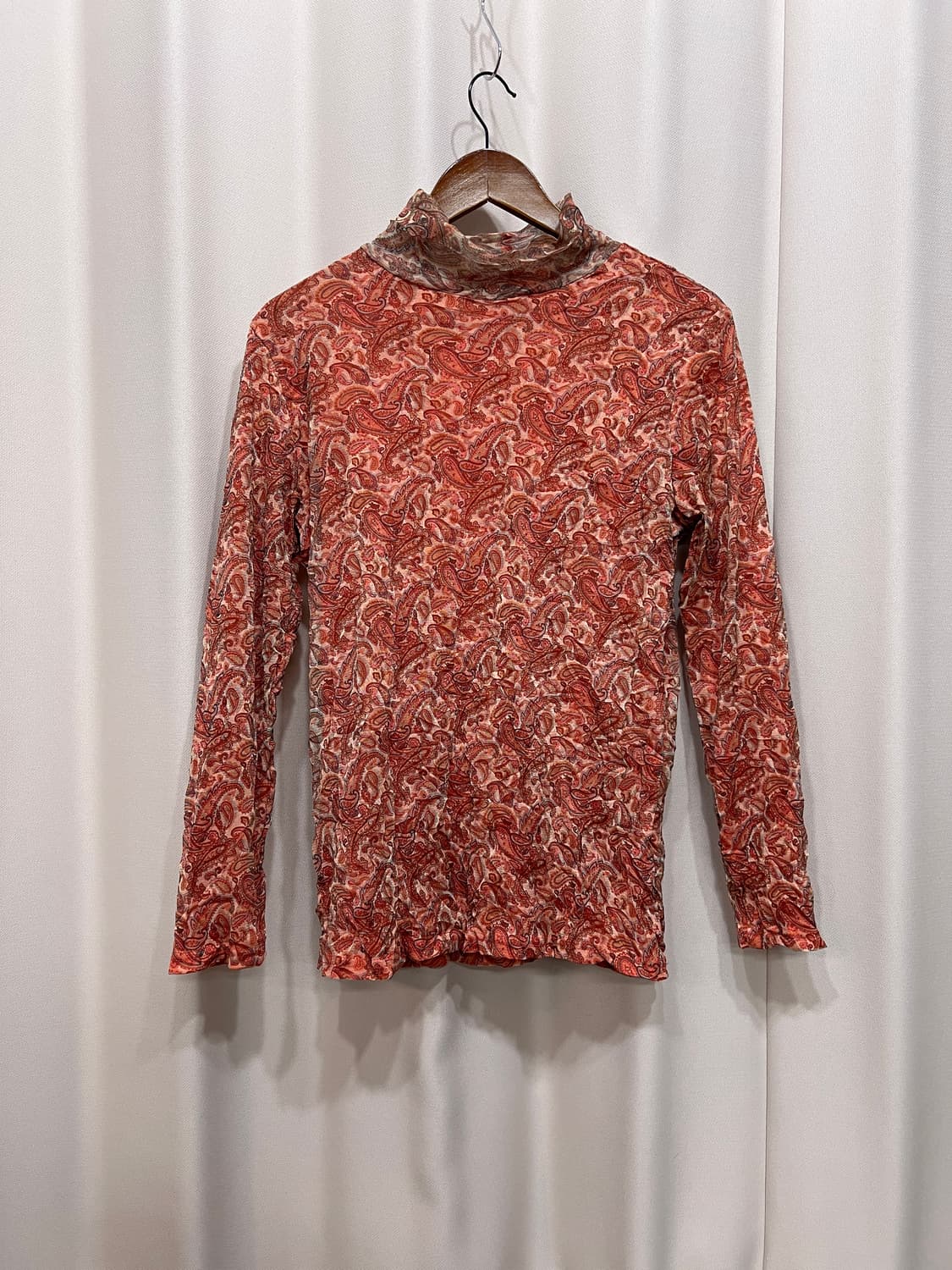 빈티지 여성 페이즐리 반폴라 롱슬리브  상품이미지2