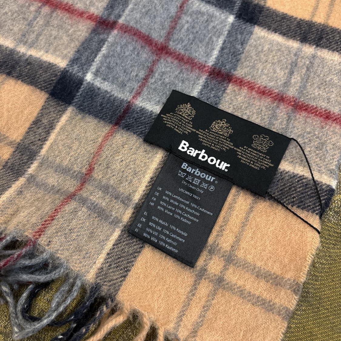 바버 헤리티지 톤다운 타탄체크 헤어리 캐시미어 머플러 N272 상품이미지3