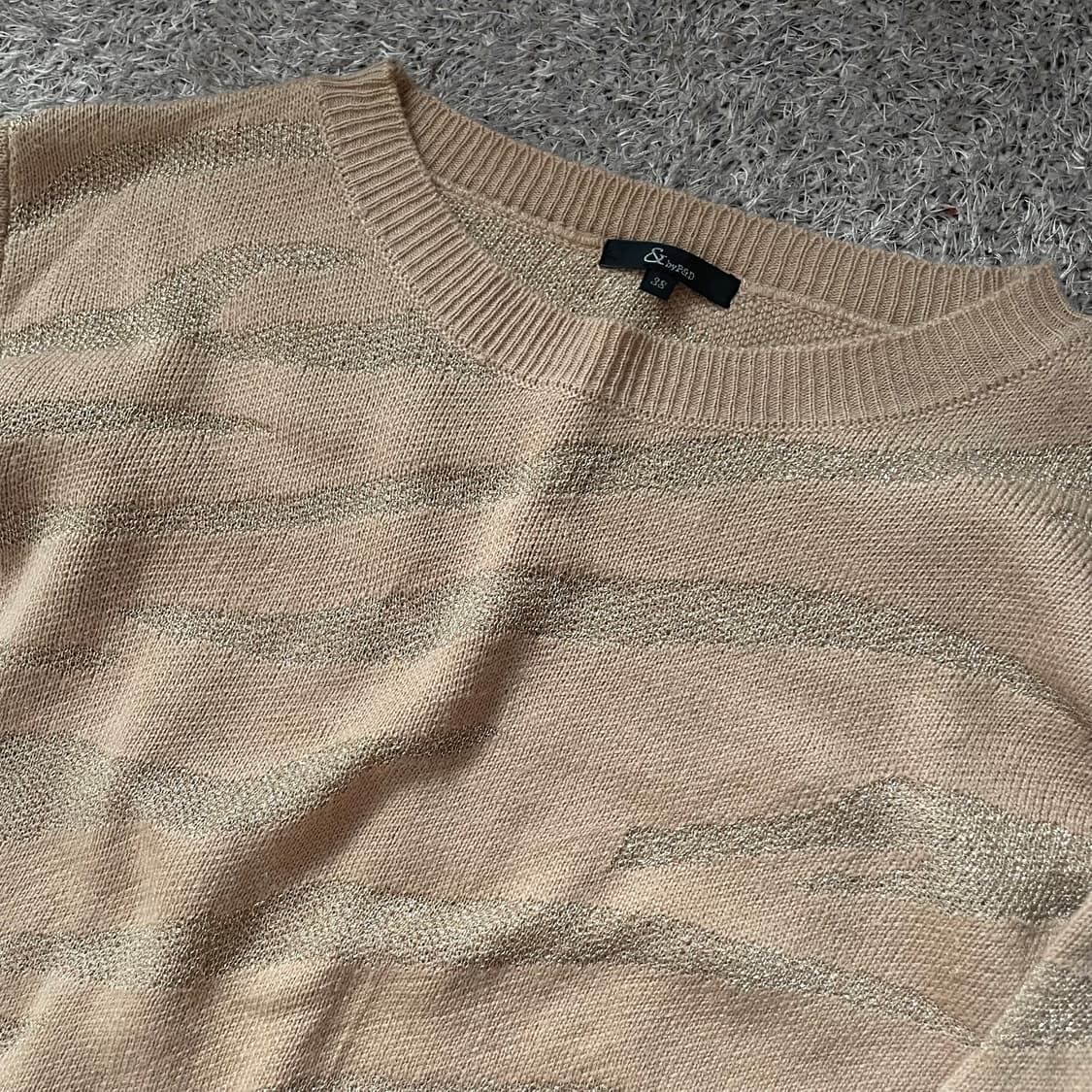 갸루 지브라 브라운 펄 니트 원피스 상품이미지7