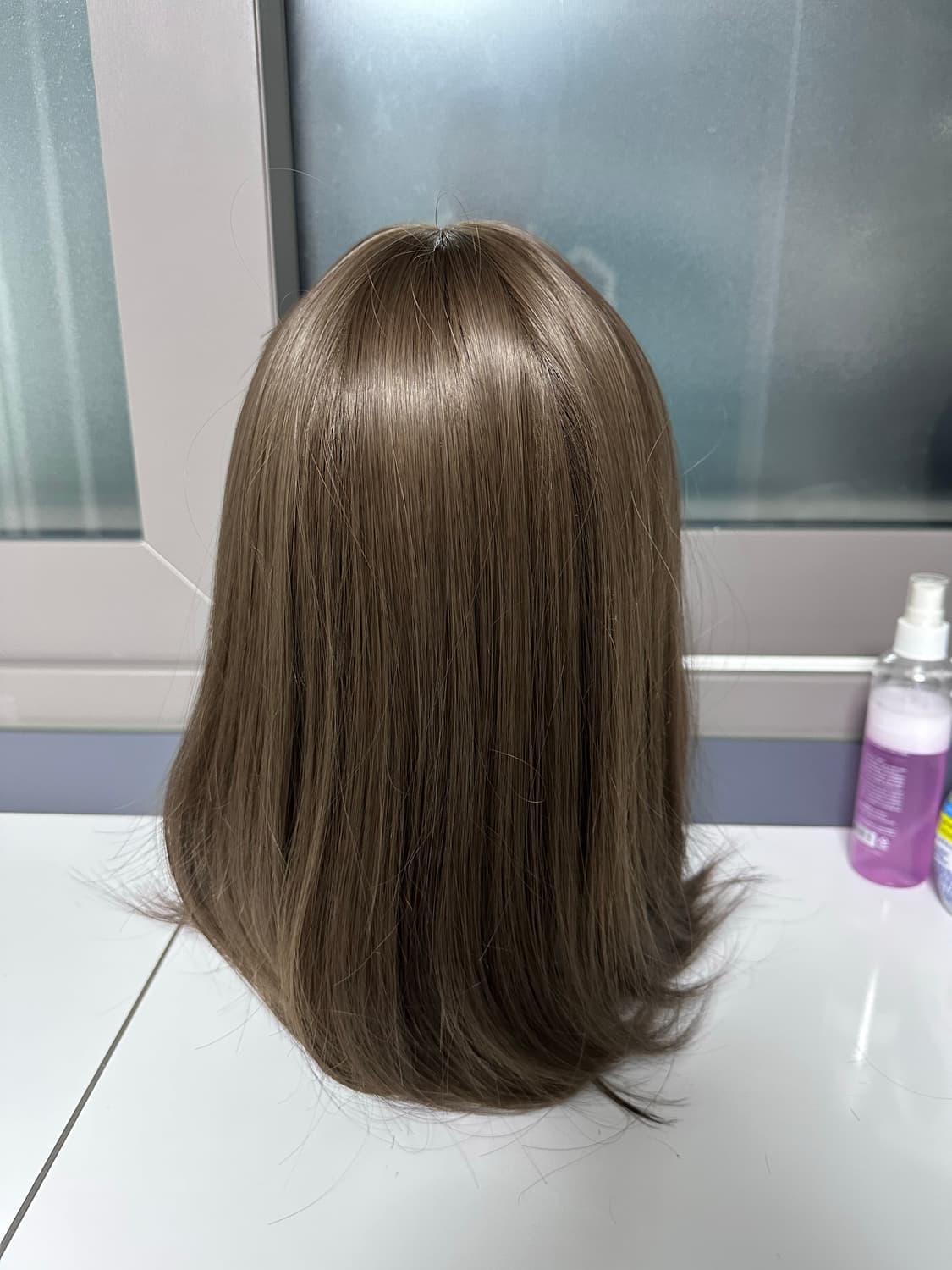 C컬 세미롱단발 라이트브라운 인조모+가발망 1개 상품이미지3