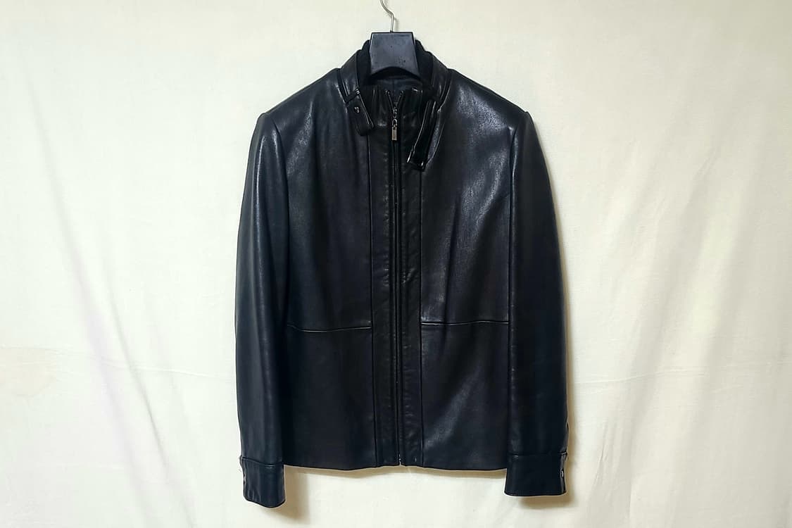 빈티지 스탠드 카라 양가죽 라이더 자켓 L 상품이미지3