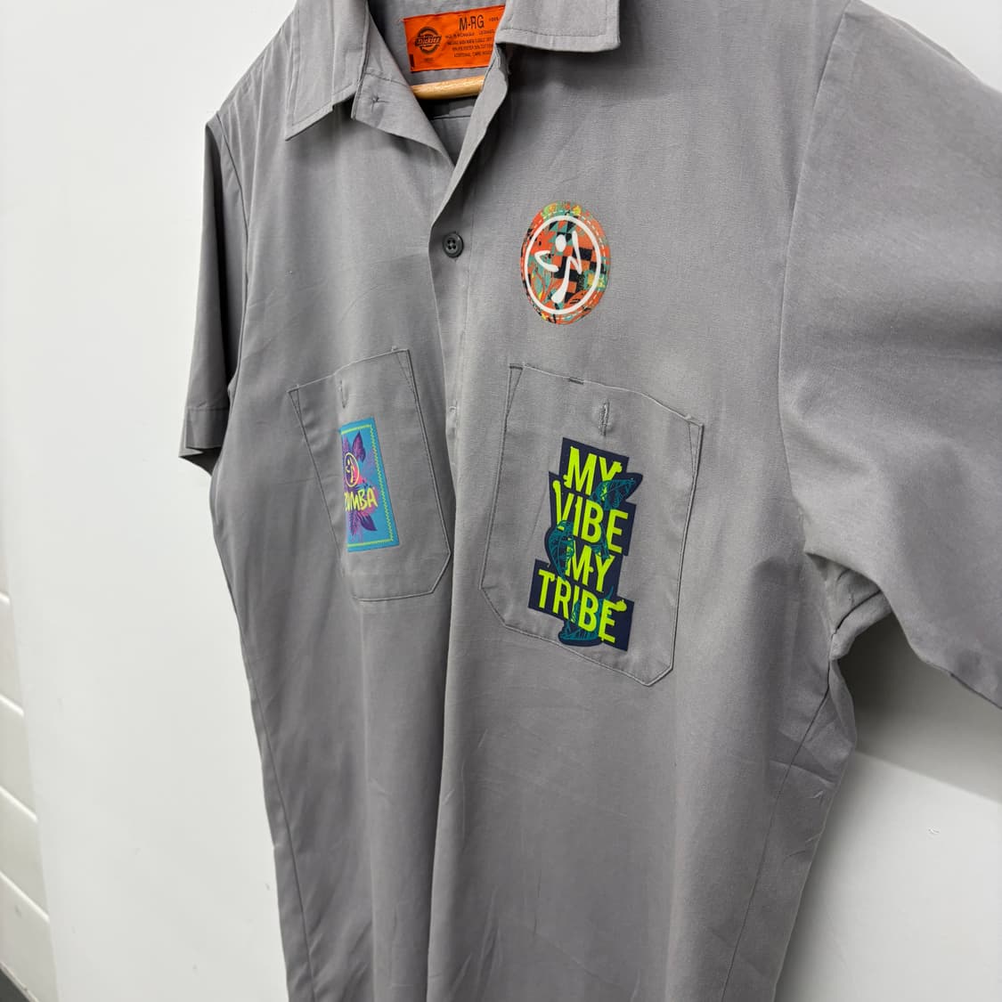 디키즈 셔츠 회색 + 줌바 패치 남성M 상품이미지3